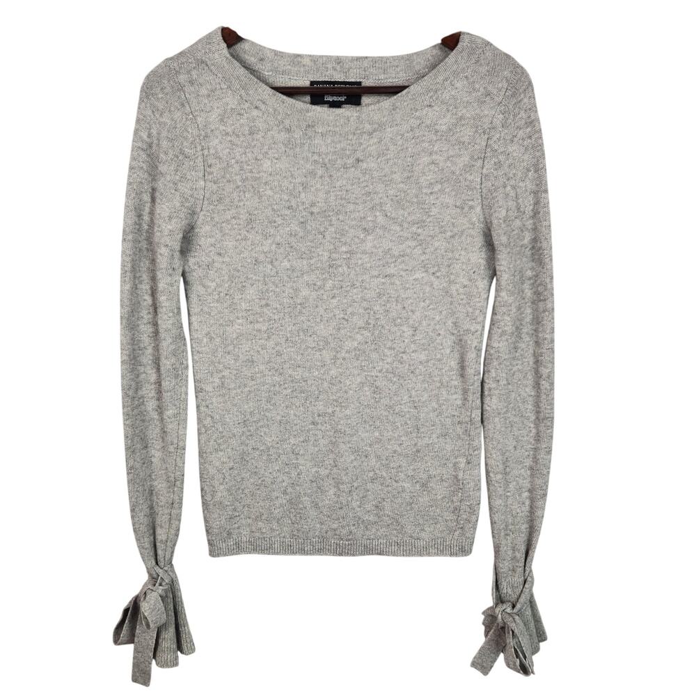 Banana Republic x Filpucci Tie-Cuff Sweater Women's M Gray Merino/Cashmere Blend